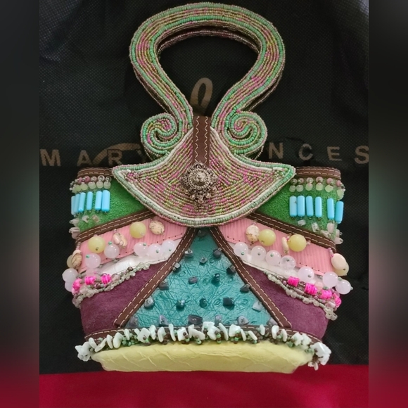 Mary Frances Vibrant Vintage Intricately Beaded Small Top Handle Dinner Purse - Picture 3 of 16